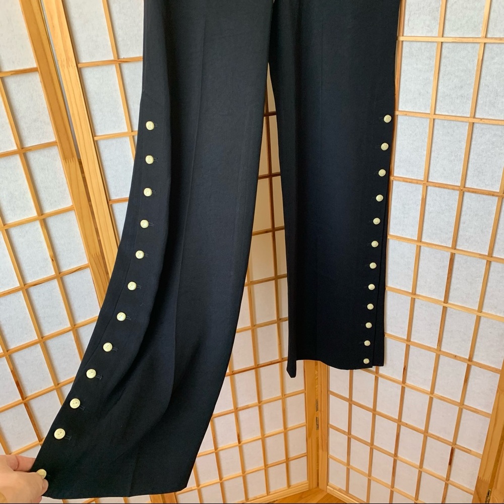 Leifsdottir Anthropologie side button wide leg